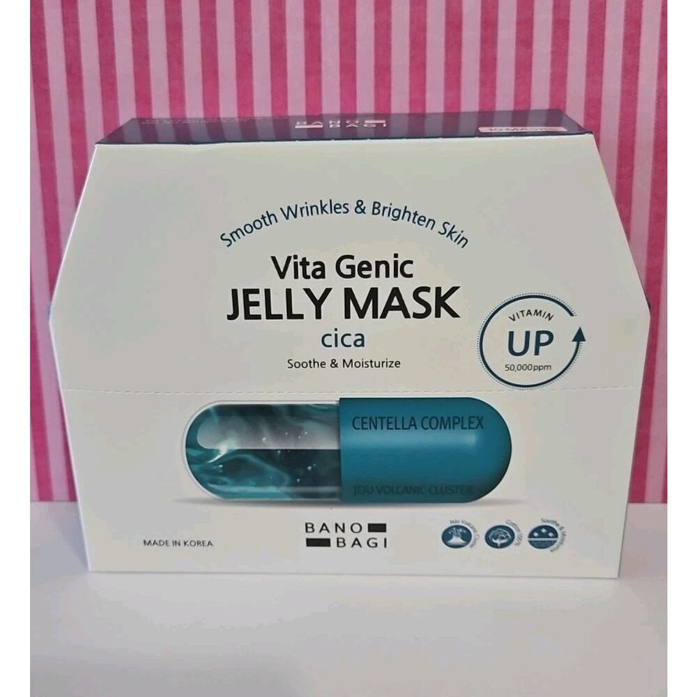 Bano Bagi Face Mask Vita Genic Cica Jelly Face Mask 1pack 10pcs